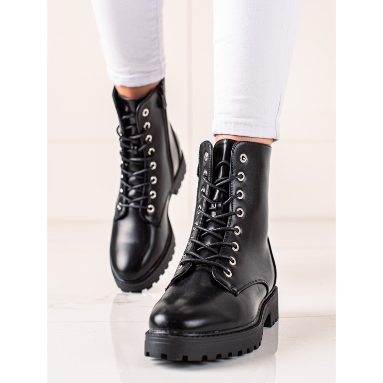 Bestelle Klasické trapery s ozdobným zipem černá 1