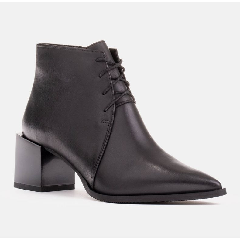 Marco Shoes Klasické kozačky na šněrování černý 1