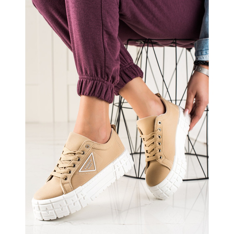 Goodin Hnědé módní boty béžový 2