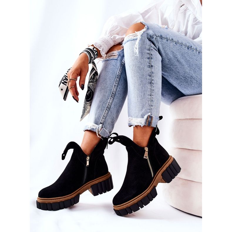 PA2 Černé Teplé Boty Cadence Se Střihem Na Zip černá 2