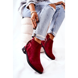 Dámské kozačky Suede Burgundy Numbero bordó červený 1