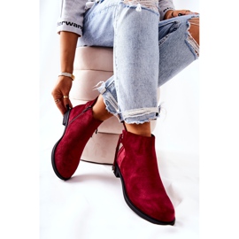 Dámské kozačky Suede Burgundy Numbero bordó červený 2