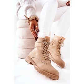 Teplé boty Workers Beige Kimmie béžový 4