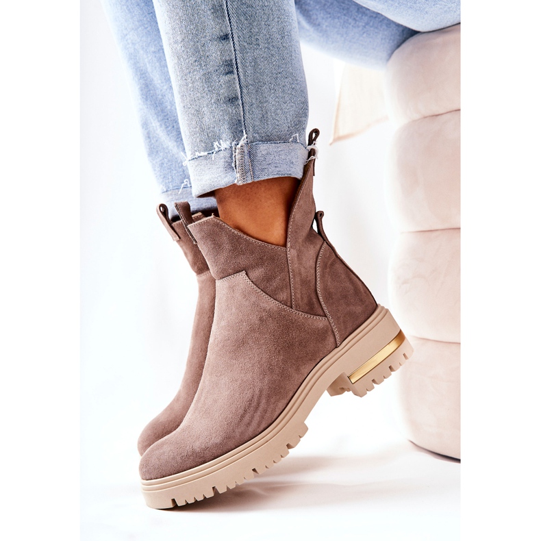 PA2 Teplé Boty S řezem Cappucino Tanya béžový 1 PA2 Teplé Boty S řezem Cappucino Tanya béžový 1