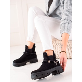 Goodin Nazouvací kozačky s ozdobnými pruhy černá 2