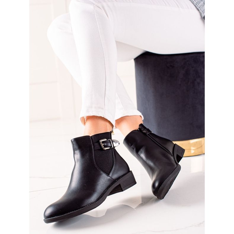 Chc Shoes Pohodlné černé kozačky černý 1