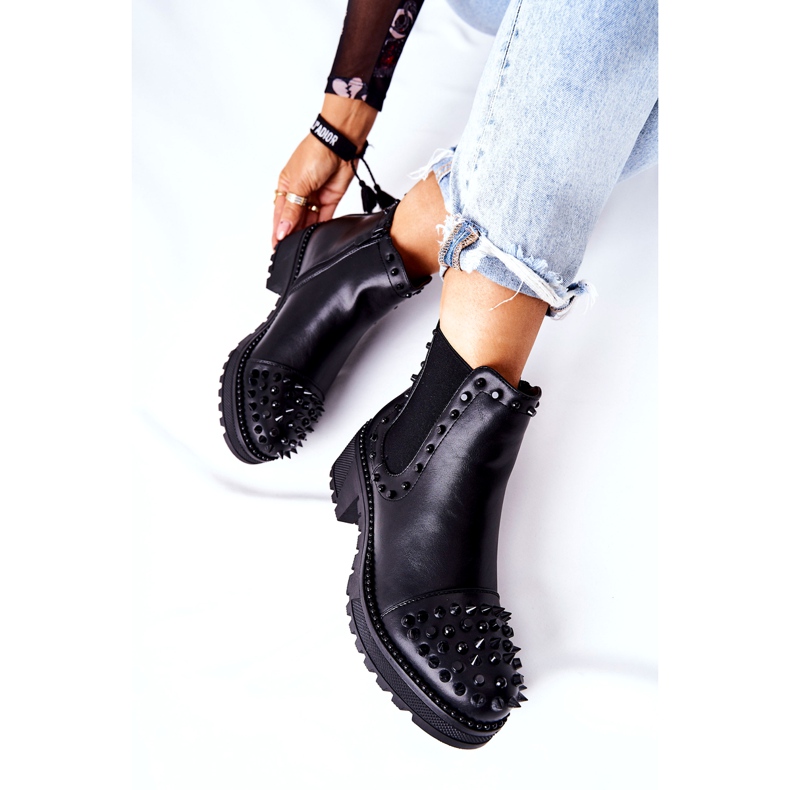 PG1 Černé Boty Comonis Jodhpur s tryskami černý 1