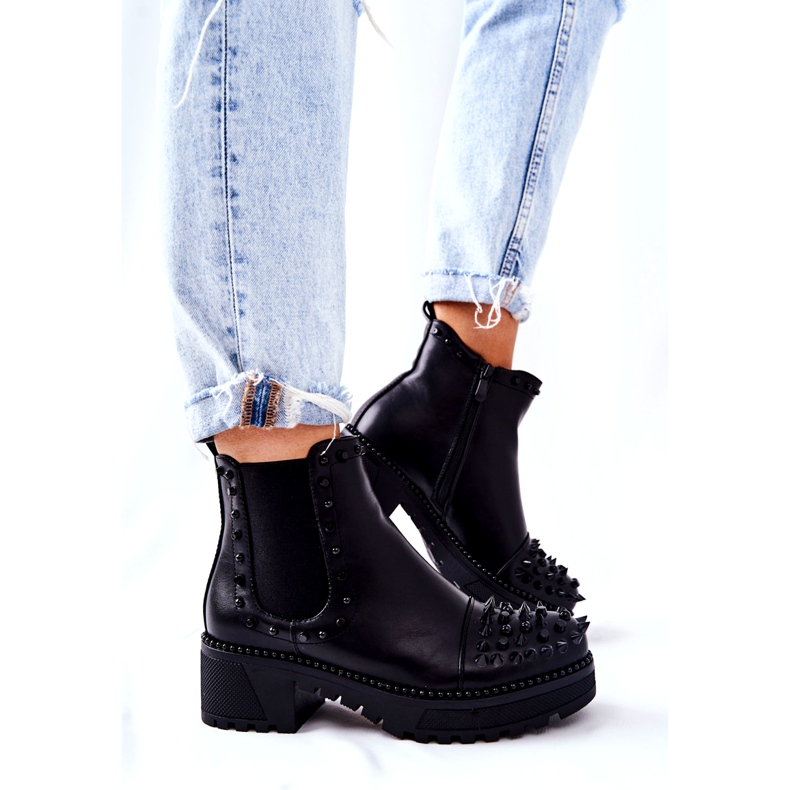 PG1 Černé Boty Comonis Jodhpur s tryskami černý 4