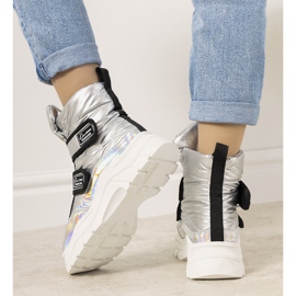 Stříbrné sněhule se suchým zipem Comforte stříbrný 1