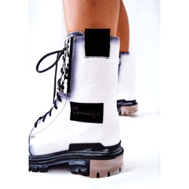 Kožené boty Teplé boty Maciejka White 05113-11 bílý černá 1