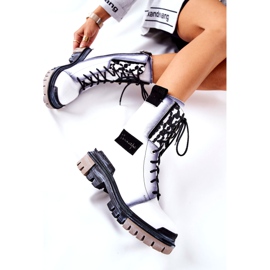 Kožené boty Teplé boty Maciejka White 05113-11 bílý černá 3