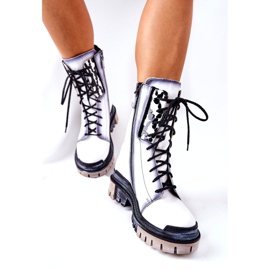 Kožené boty Teplé boty Maciejka White 05113-11 bílý černá 4