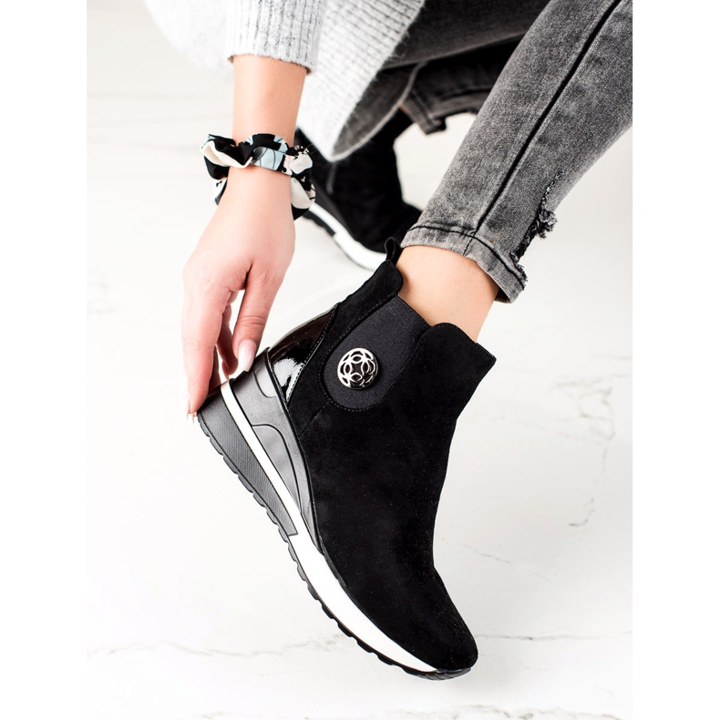 W. Potocki Boty Na Klínu Potocki černý 2