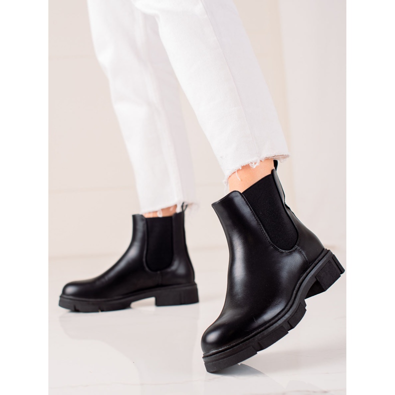 Ideal Shoes Teplé boty Chelsea černý 2