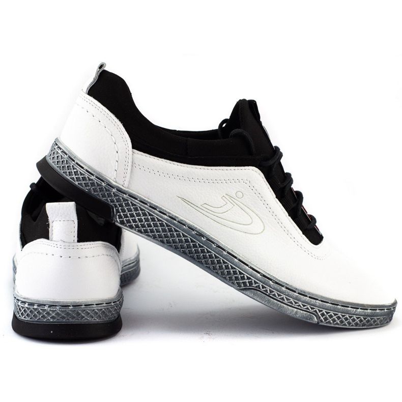 Polbut Pánská kožená obuv pro volný čas K24 bílá bílý 2