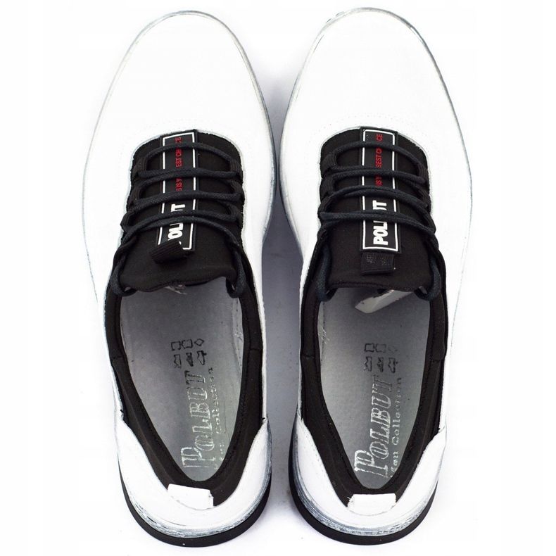 Polbut Pánská kožená obuv pro volný čas K24 bílá bílý 4