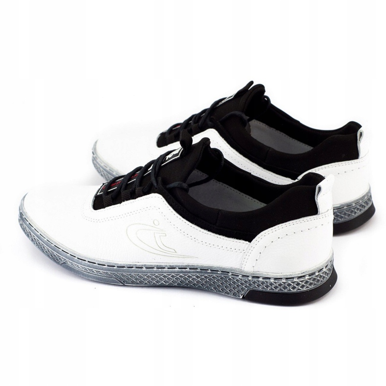 Polbut Pánská kožená obuv pro volný čas K24 bílá bílý 5