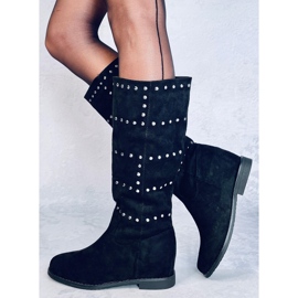 Boty na skrytém klínku Ferto Black černá 1