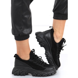 Sportovní boty Huggy Black s vysokou podrážkou černá 1