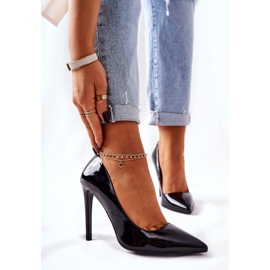 Lakované vysoké podpatky Spitz Monnari 0220-020 Black černý 1