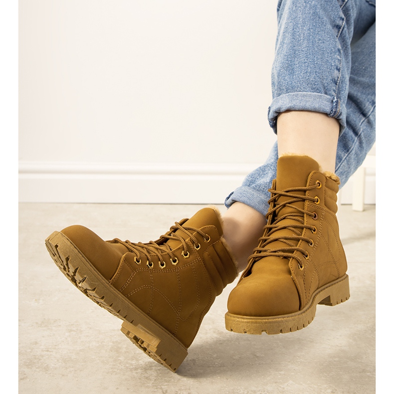 Dámské velbloudí zateplené kozačky Panicucci hnědý 1