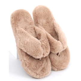 Bunny Camel kožešinové pantofle béžový 3