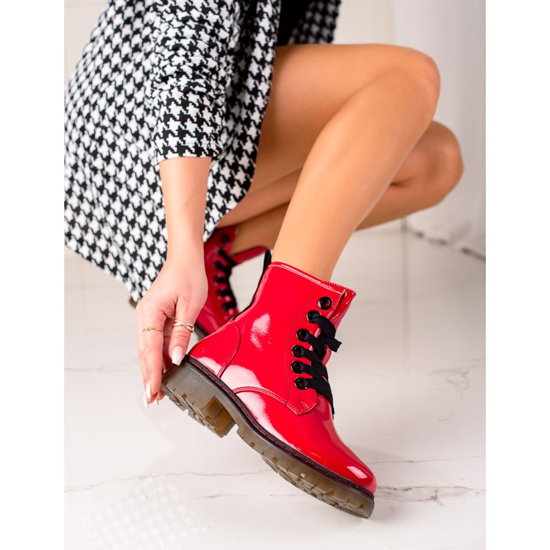 Evento Červené lakované boty červený 1