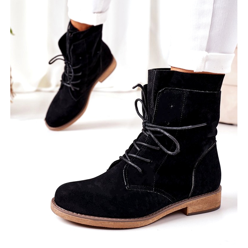 PS1 Černá Violetta černé boty s dvojitým svrškem 1