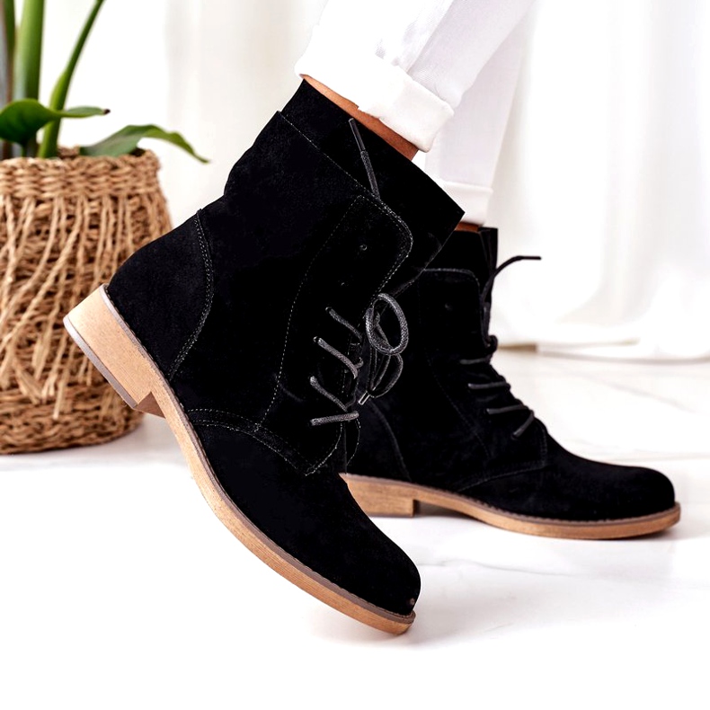 PS1 Černá Violetta černé boty s dvojitým svrškem 3