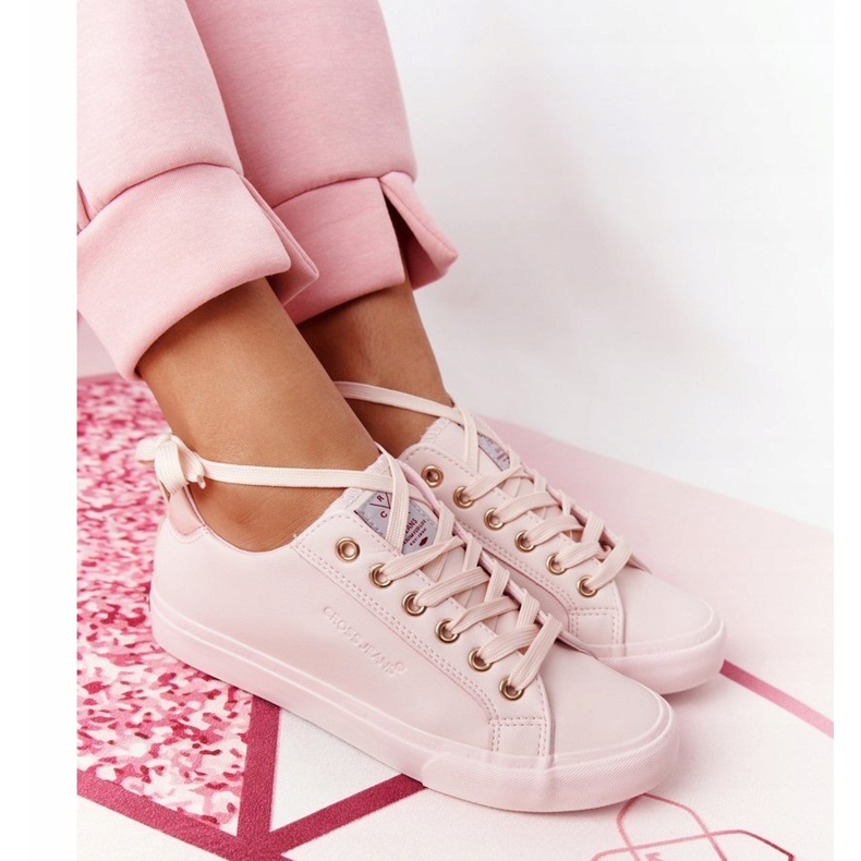 Big Star Dámské ekologické kožené tenisky Cross Jeans HH2R4004C růžové růžový 6
