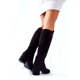 PG1 Semišové Kozačky Se Zipem Černá Magnizio 5