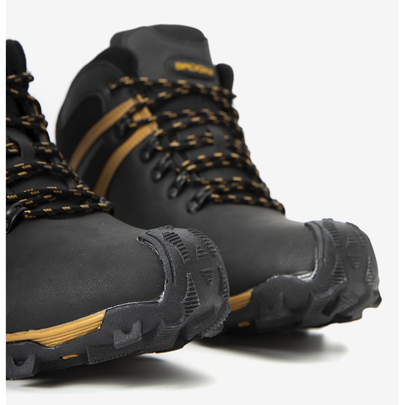 Pánské zateplené sportovní boty Black Barry černá žlutá 1