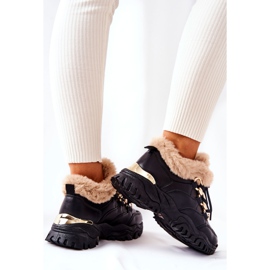 PM1 Černá lesklá černá teplá kožená sportovní obuv černý 1