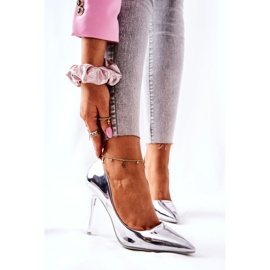 PG2 Elegantní zrcadlo Adrinnah stříbrné podpatky stříbrný 2