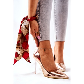 PG2 Elegantní zrcadlové podpatky Rose Gold Adrinnah zlatý 2