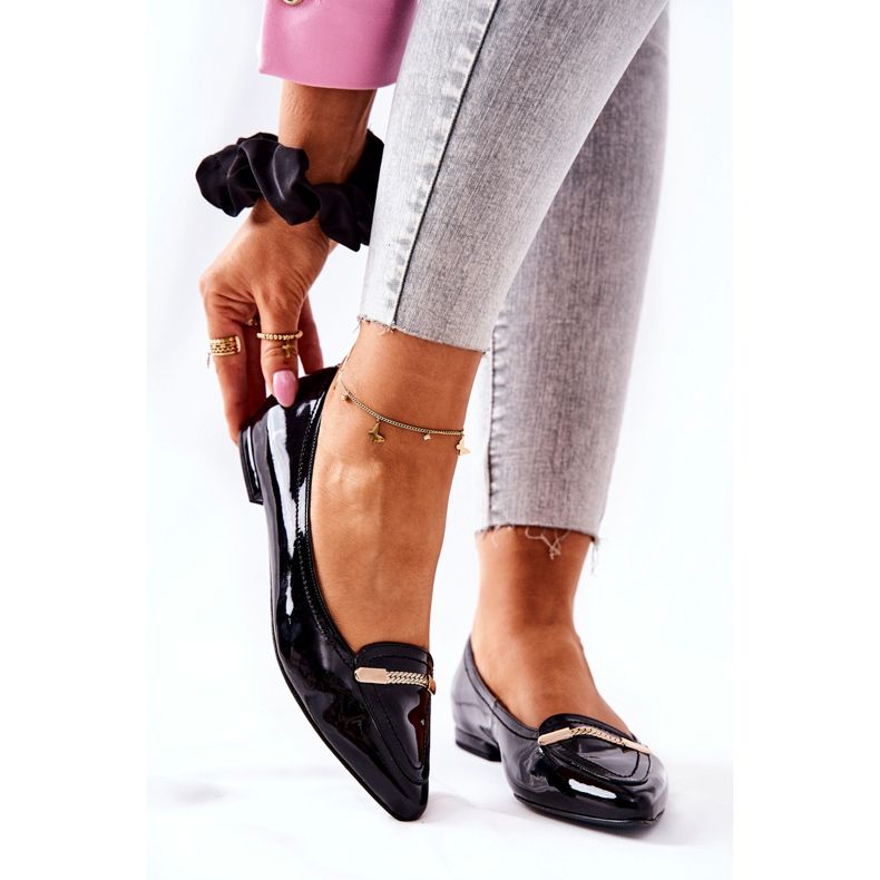 Baleríny Monnari z lakované kůže 0160-020 Černá 1