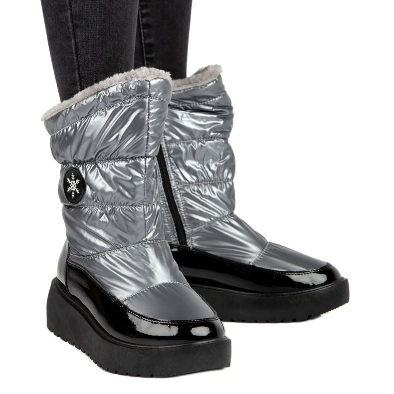 Dámské sněhové boty sněhové vločky Filippo DBT3404 Black and Silver černý 6