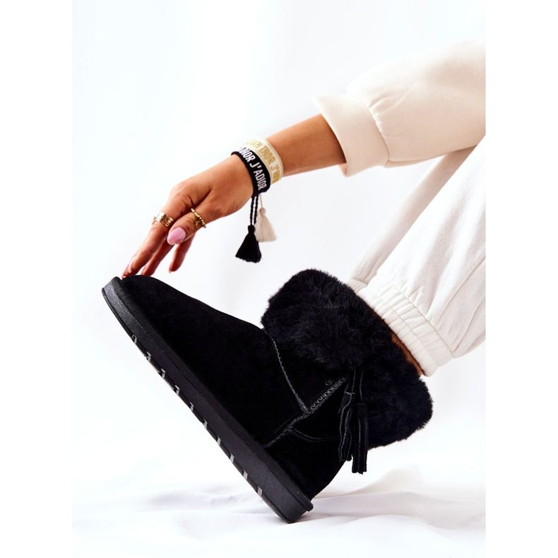 FS1 Mukluki Teplé sněhule Fringes Black Sorella černý 2