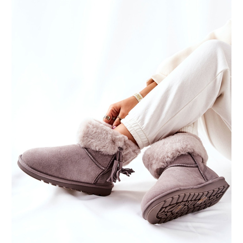FS1 Mukluki Teplé sněhule Fringe Grey Sorella šedá 1