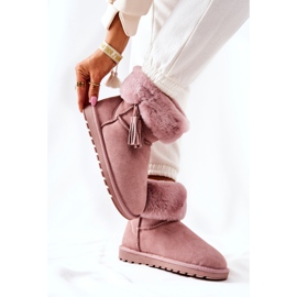 FS1 Mukluki Teplé sněhule Fringe Pink Sorella růžový 2