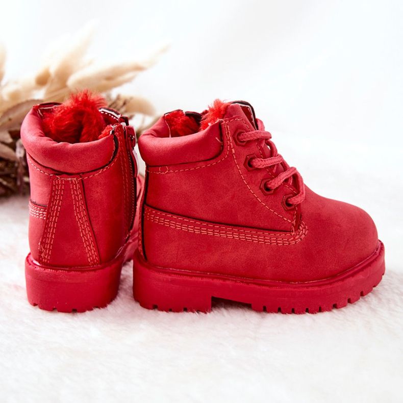 FR1 Dětské zateplené boty Trappers Red Dexter červený 1
