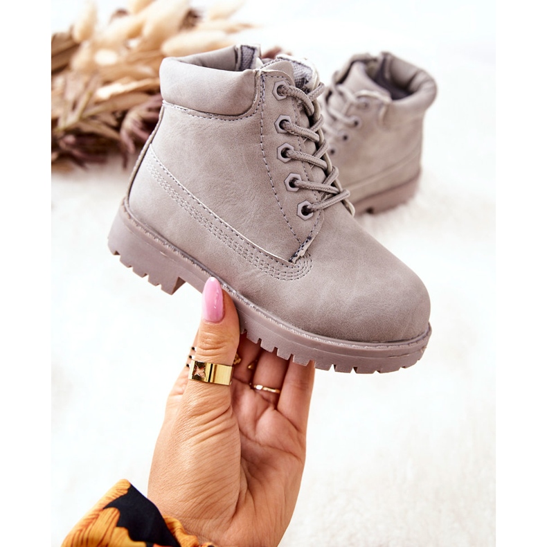 FR1 Dětské boty Trappers se zipem Grey Dexter šedá šedá 2