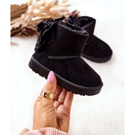 FR1 Dětské Teplé Sněhule S Mašlí Black Snowis černý 1