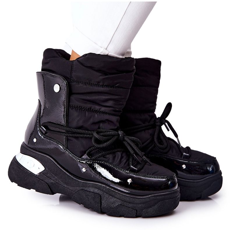 POTOCKI Sněhule zateplené kožešinou Black Holys černý 7