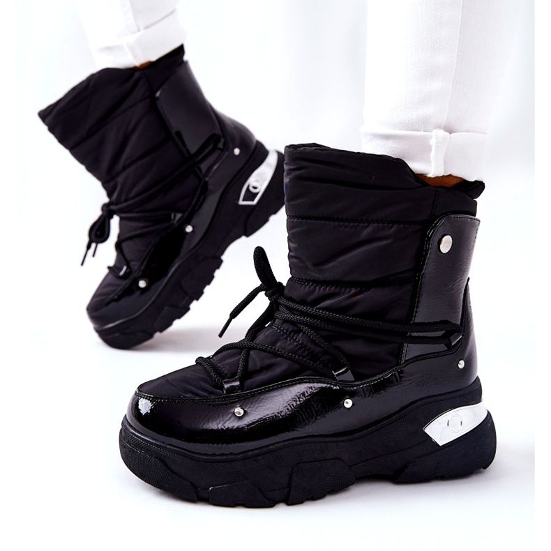 POTOCKI Sněhule zateplené kožešinou Black Holys černý 6