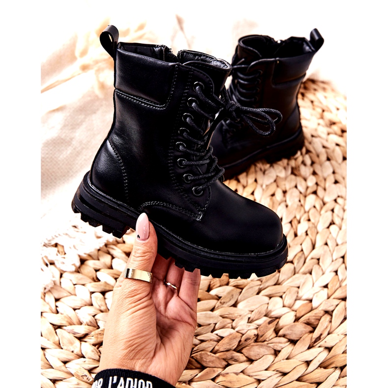 FR1 Klasické dětské černé kozačky se zipem Clarika černá 3 FR1 Klasické dětské černé kozačky se zipem Clarika černá 3