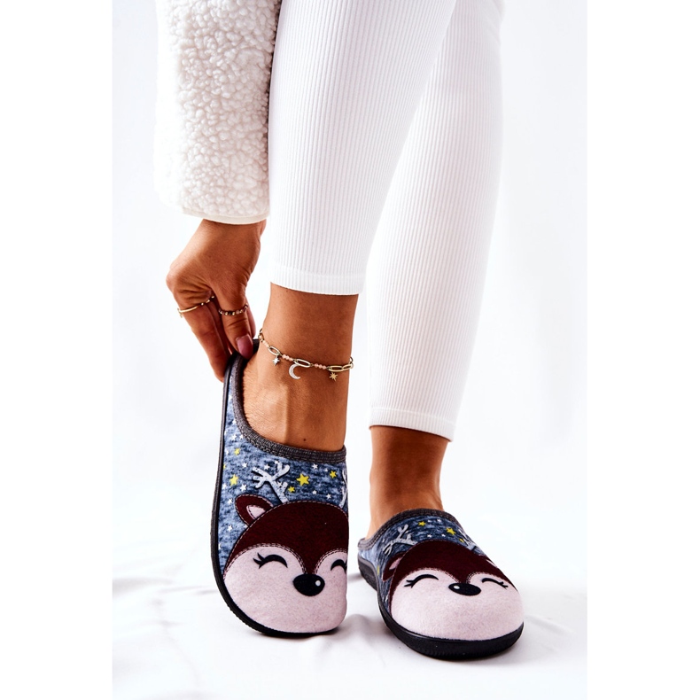 Teplé pantofle sobí modré Taffy modrý 1