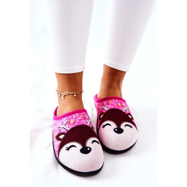 WJ1 Teplé pantofle Reindeer Pink Taffy růžový 1