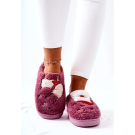 WJ1 Vánoční pantofle Santa Claus A Fialové Soby fialový 2