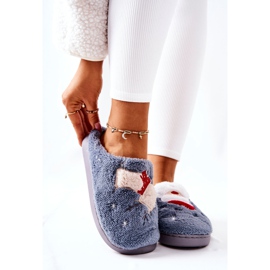 WJ1 Vánoční pantofle Santa Claus a šedý sob šedá 1